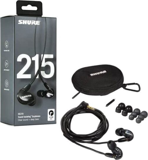 אוזניות In-Ear מבודדות רעש בצבע שחור SHURE SE215
